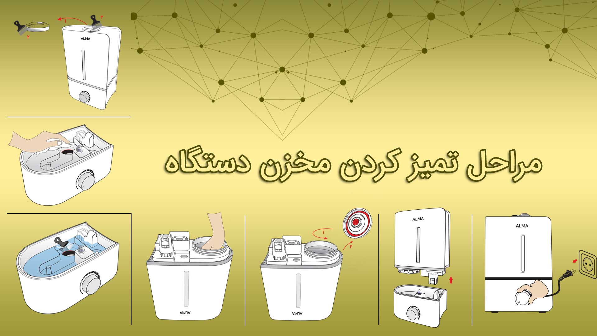 آموزش تمیز کردن و رسوب زدایی دستگاه بخور 2 آموزش تمیز کردن و رسوب زدایی دستگاه بخور