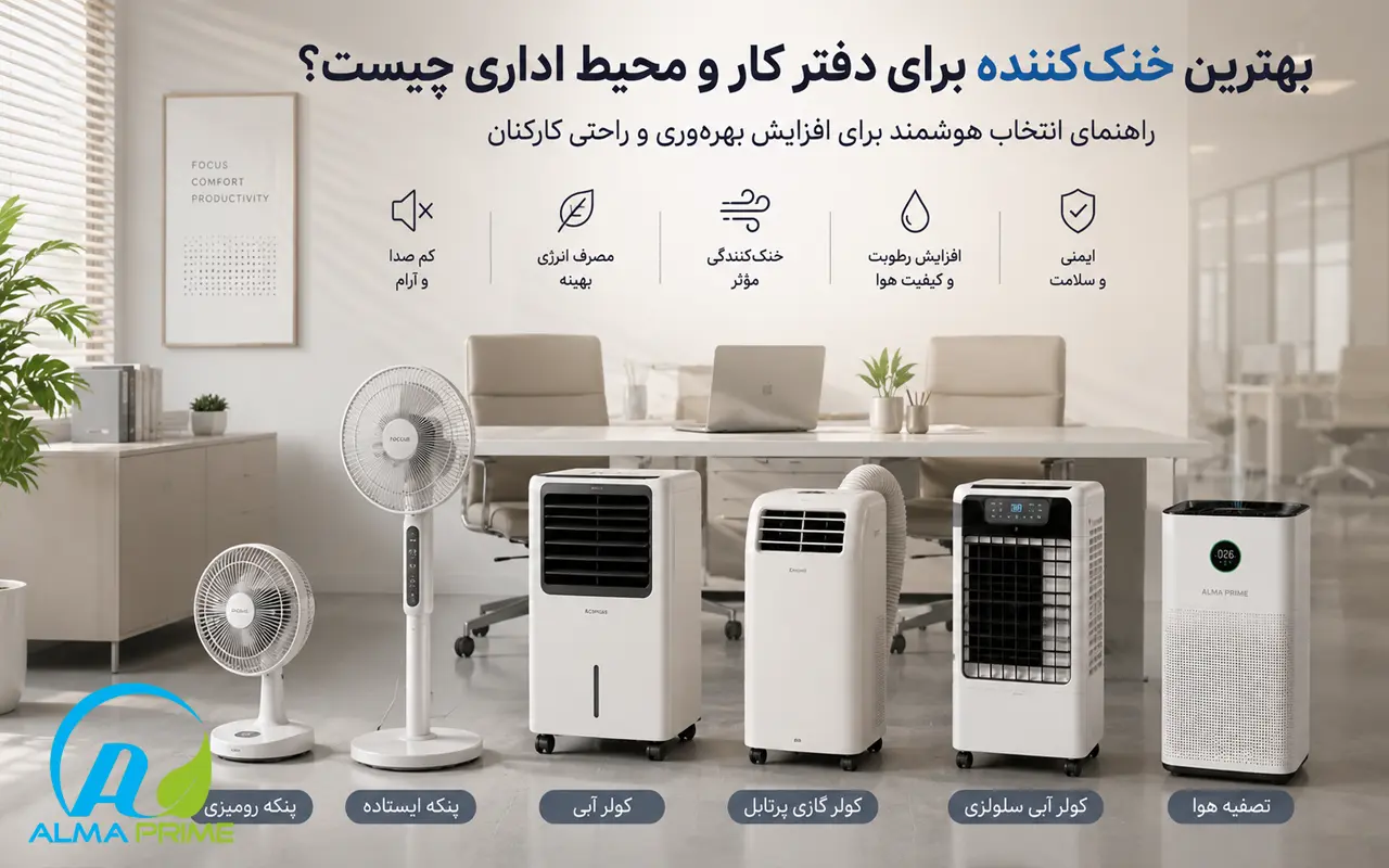 بهترین خنک کننده برای خانه و دفترکار 3 بهترین خنککننده برای دفتر کار و محیط اداری چیست؟ - آلماپرایم